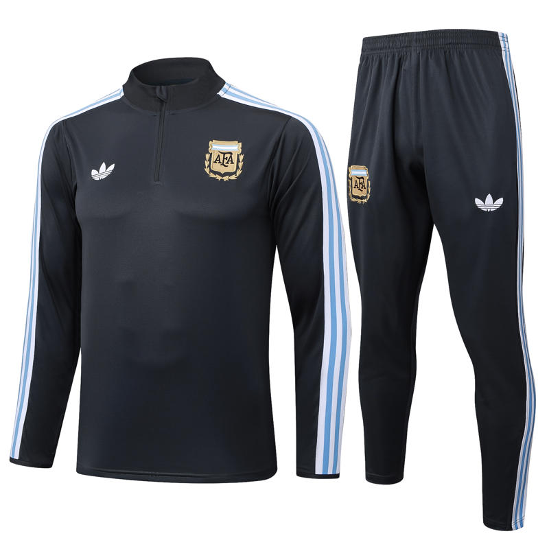 Conjunto Treino Argentina Preto 25-26