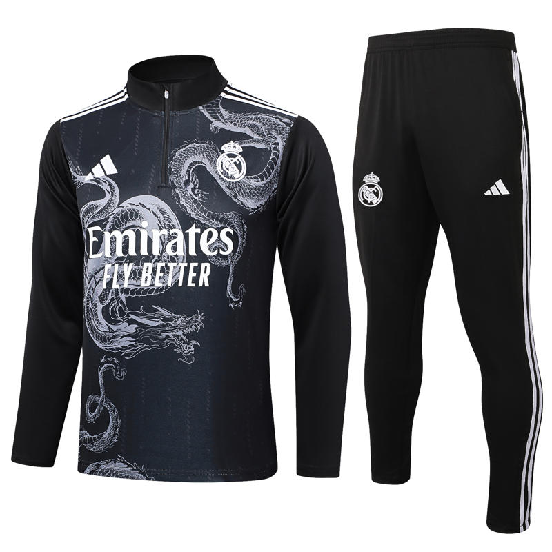 Conjunto Treino Real Madrid Preto 25-26