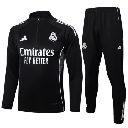 Conjunto Treino Real Madrid Preto 25-26