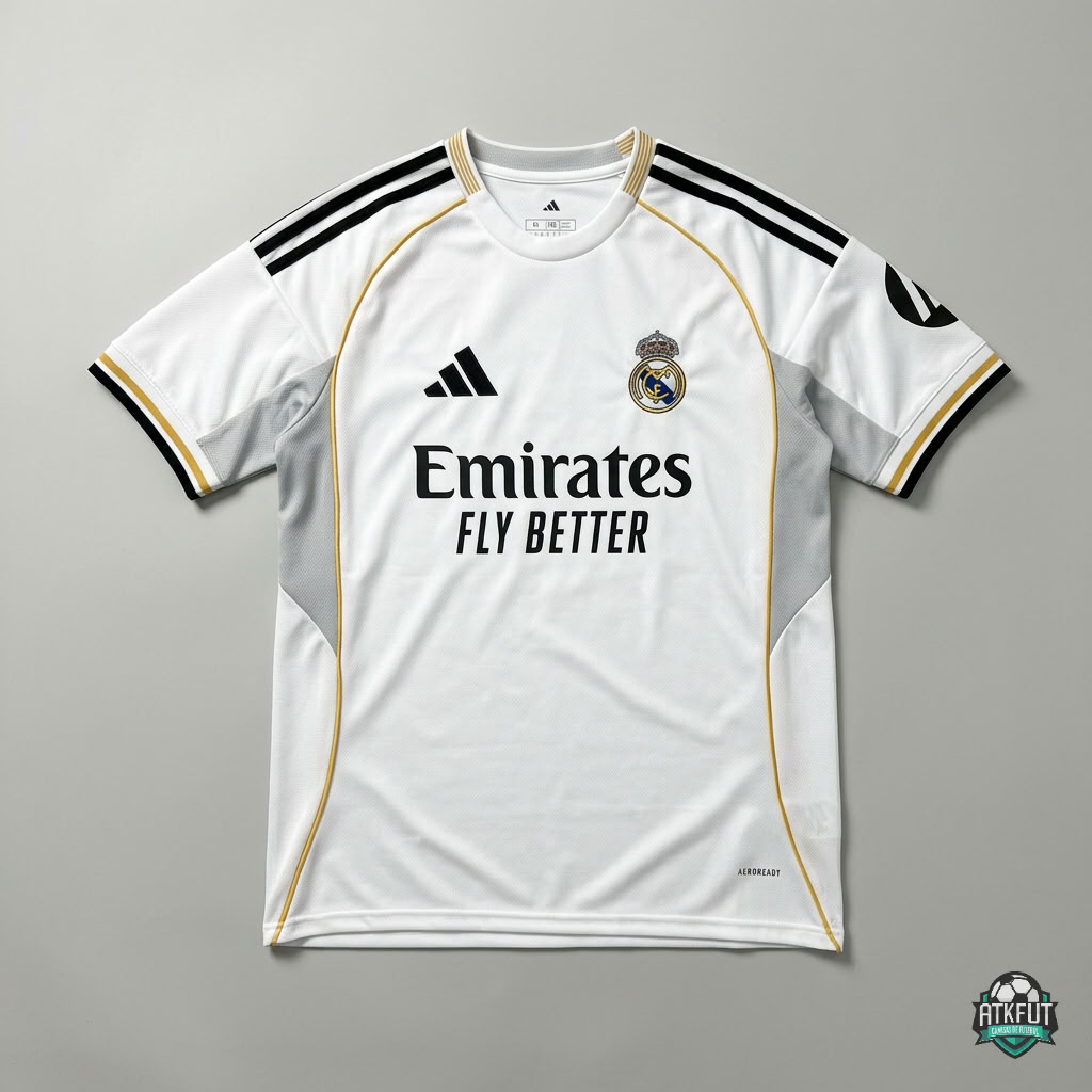 Real Madrid Titular 25-26 Real Madrid Titular 25-26 Torcedor - Imagem 1