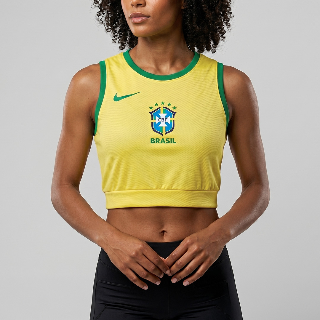 Brasil Cropped alternativo Torcedor feminino 26_27 Brasil Cropped Feminino Torcedor - Imagem 1