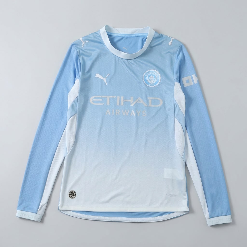WhatsApp Image 2026-09-15 at 14.03.29 Manchester City Titular 26-27 Manga Longa - Imagem 1